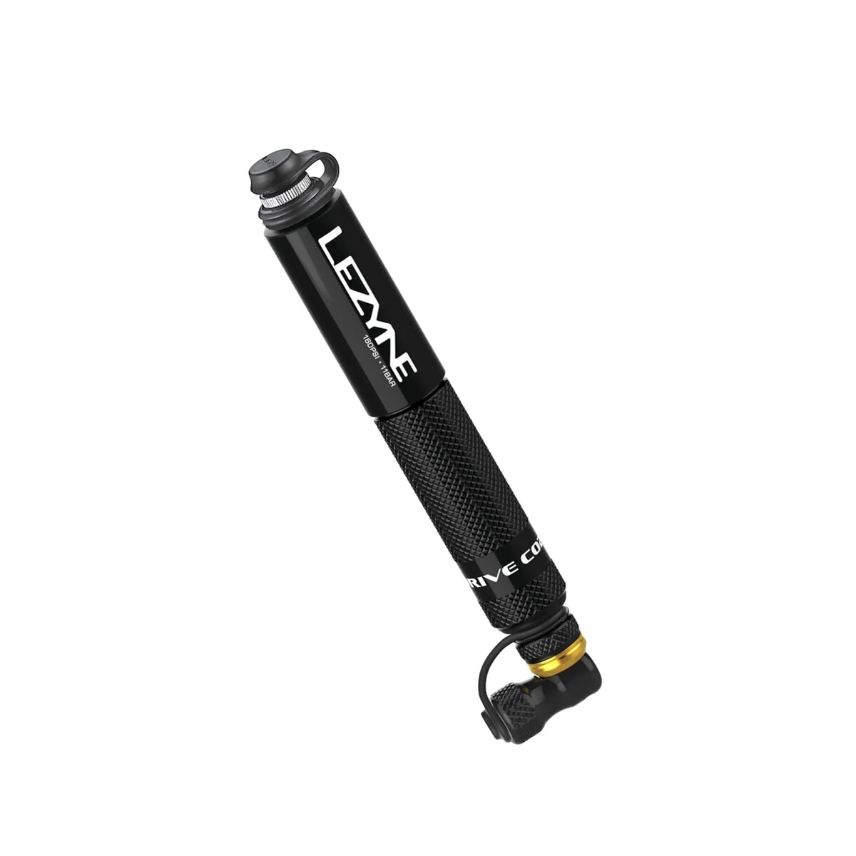 Lezyne Pocket Drive CO2 — mini pompka z inflatorem CO2, czarno-złota