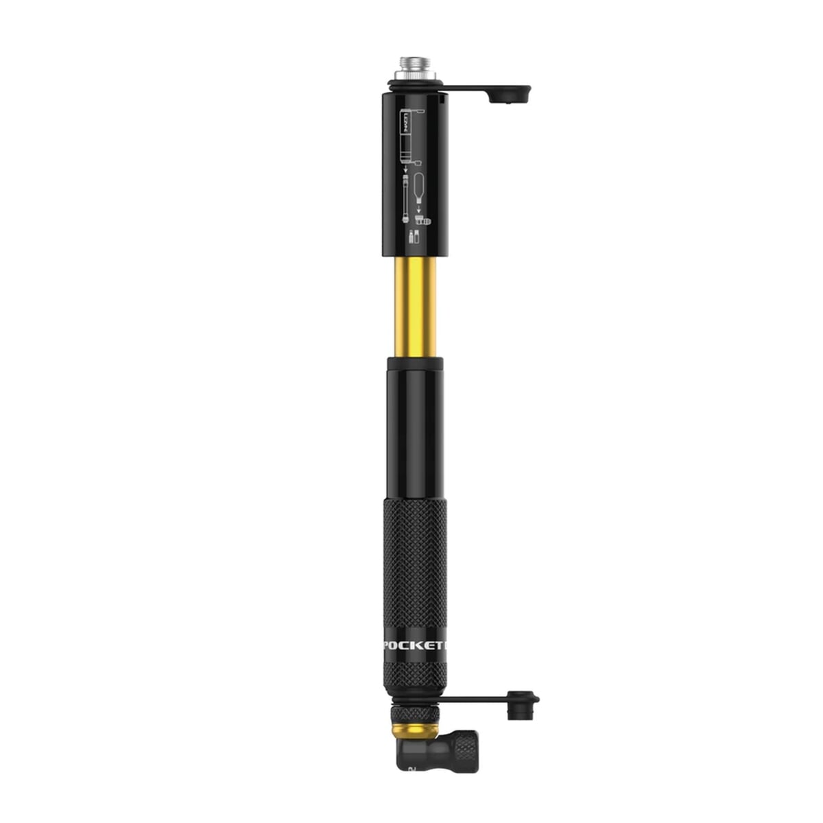 Lezyne Pocket Drive CO2 — mini pompka z inflatorem CO2, czarno-złota