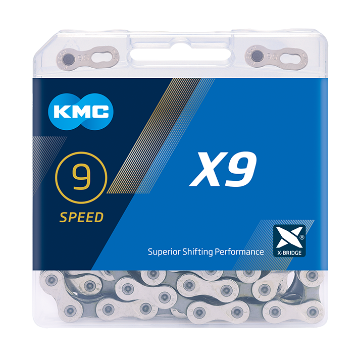 Łańcuch KMC X9 Silver/Grey – 9 rz.