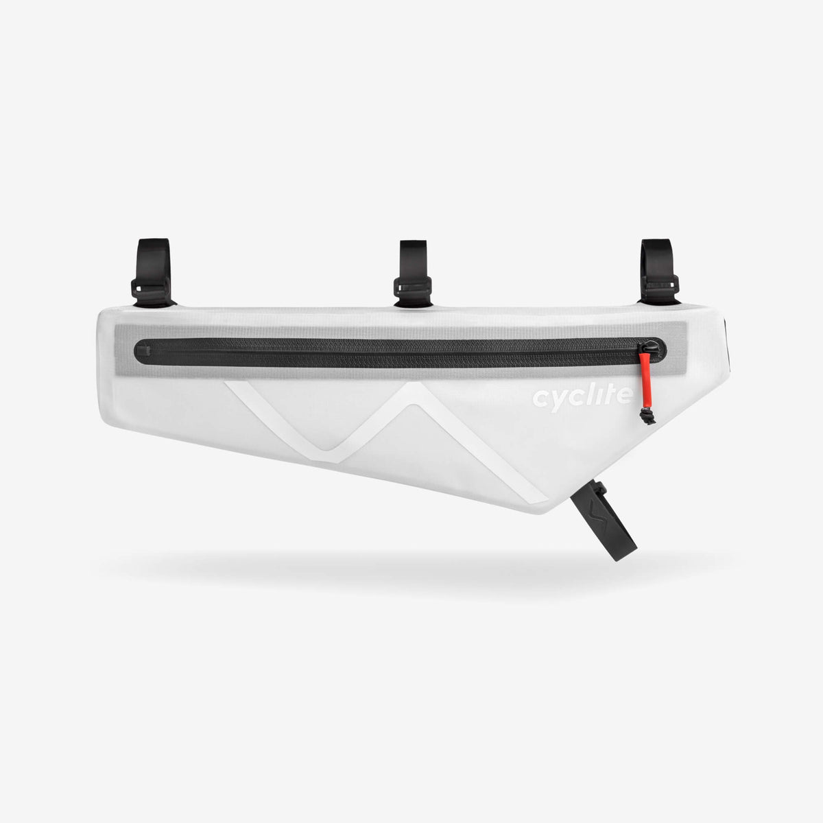 Cyclite Frame Bag 2,8 l, jasnoszara torba na ramę, widok z boku