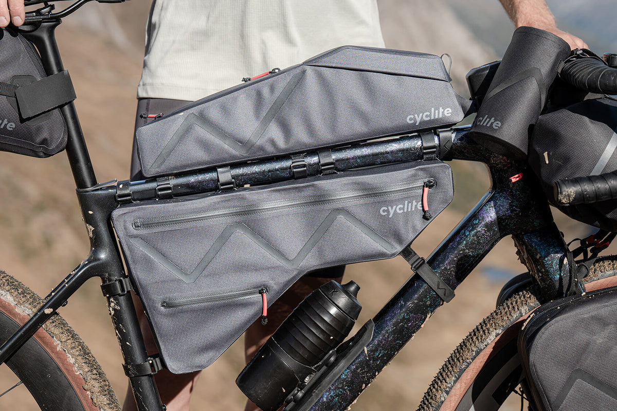 Cyclite Frame Bag Large 3,6 l, czarna, dwie komory i bidon w ramie