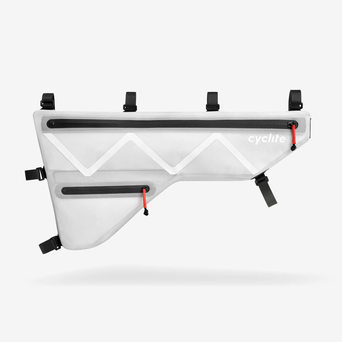 Cyclite Frame Bag Large 3,6 l, jasnoszara torba na ramę, widok z boku
