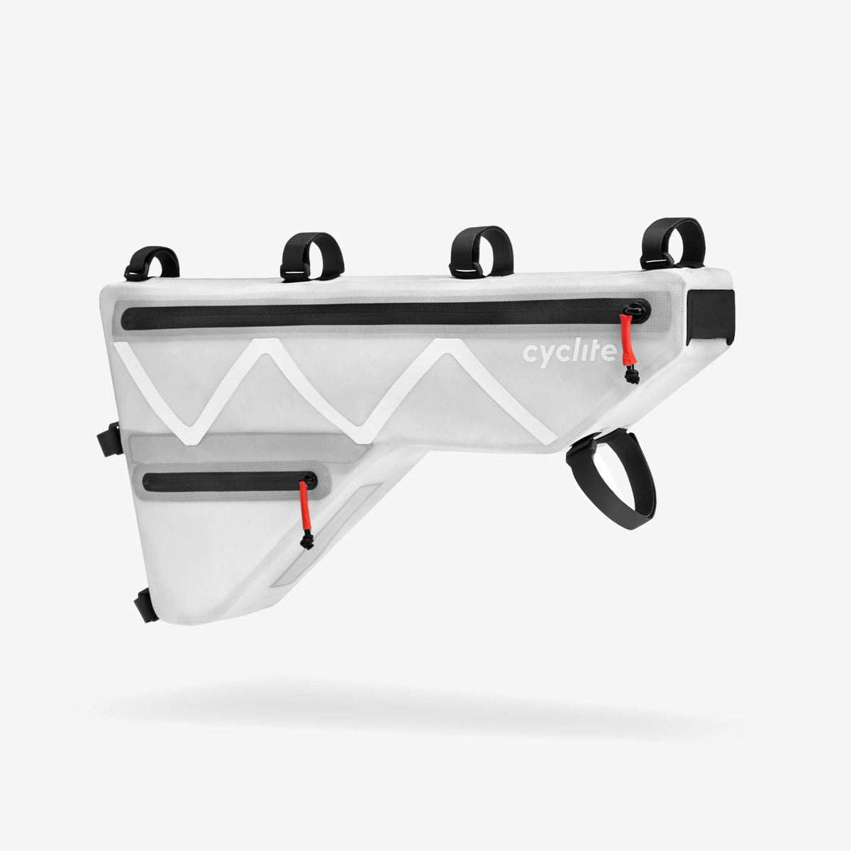 Cyclite Frame Bag Large 3,6 l, jasnoszara, widok z przodu pod kątem