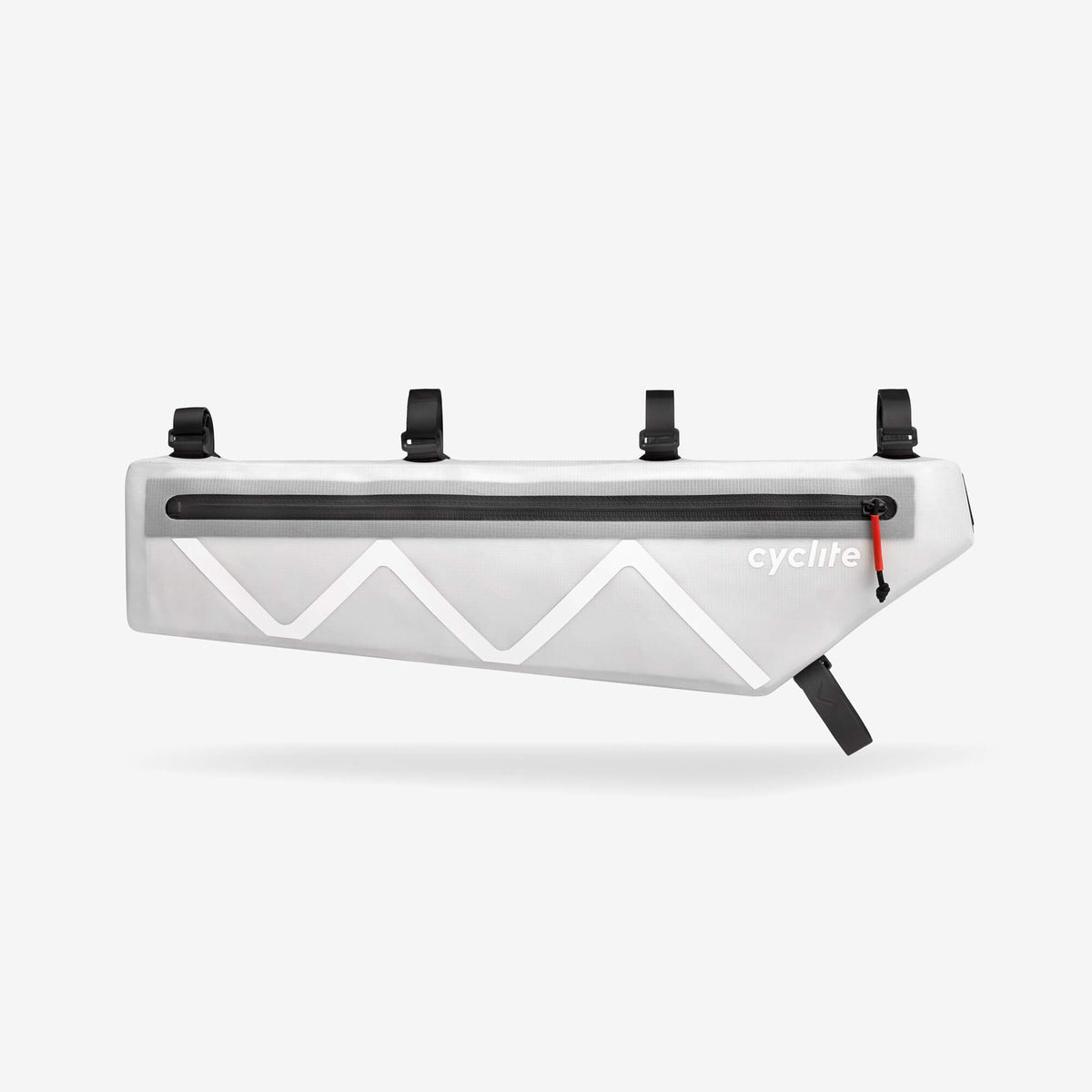 Cyclite Frame Bag XT 3,2 l, jasnoszara torba na ramę, widok z boku