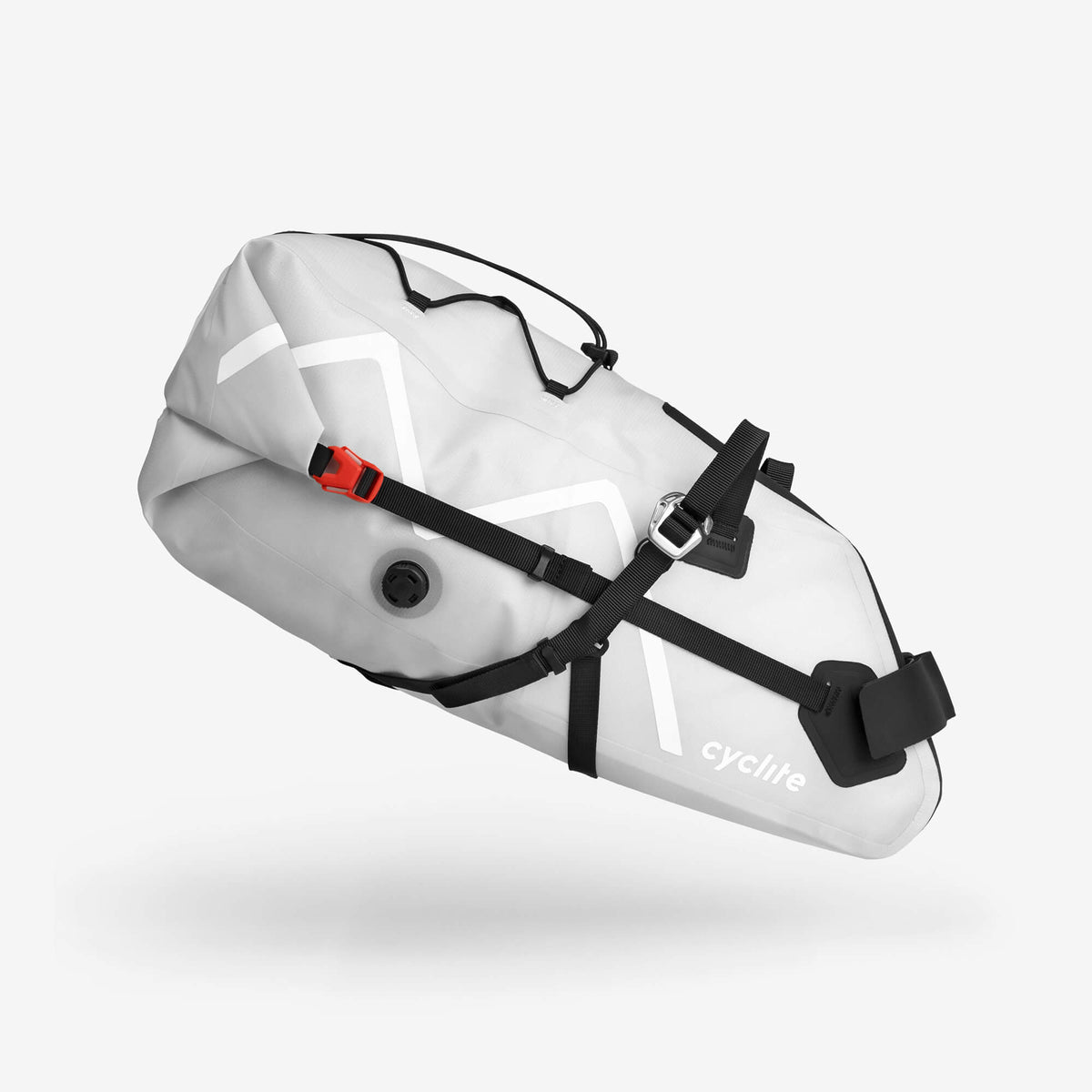 Cyclite Saddle Bag 12,9 l, jasnoszara torba podsiodłowa, widok z boku