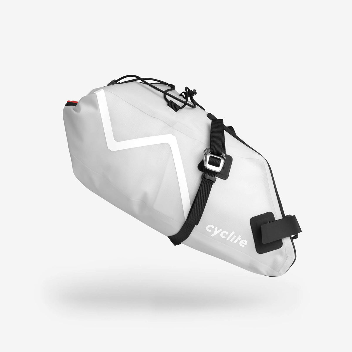 Cyclite Saddle Bag Small 6 l, jasnoszara torba podsiodłowa, widok z boku