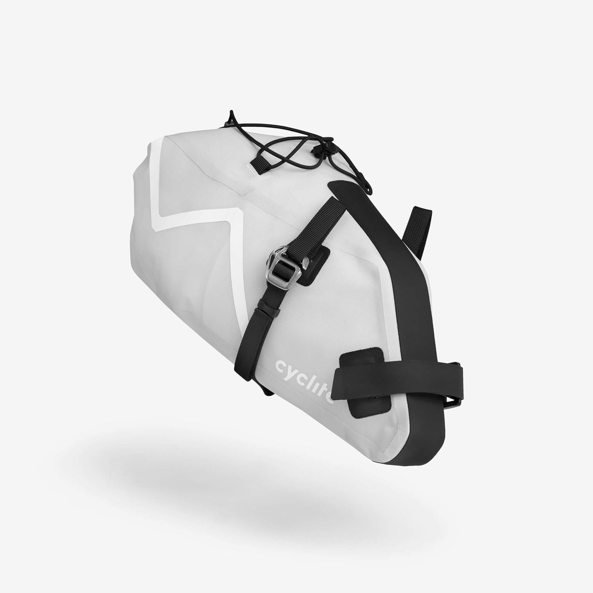 Cyclite Saddle Bag Small 6 l, jasnoszara, widok z przodu pod kątem