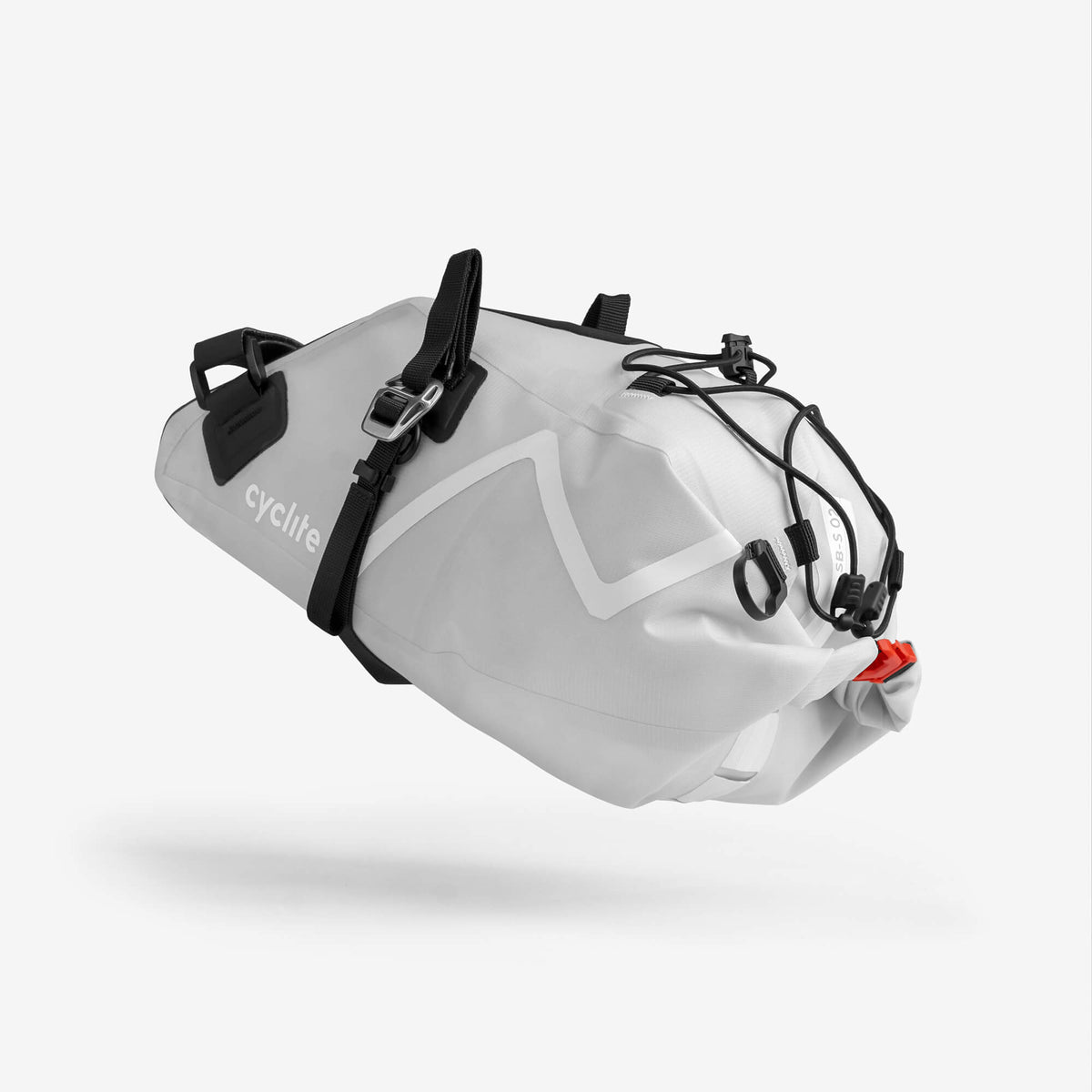 Cyclite Saddle Bag Small 6 l, jasnoszara, widok z tyłu pod kątem