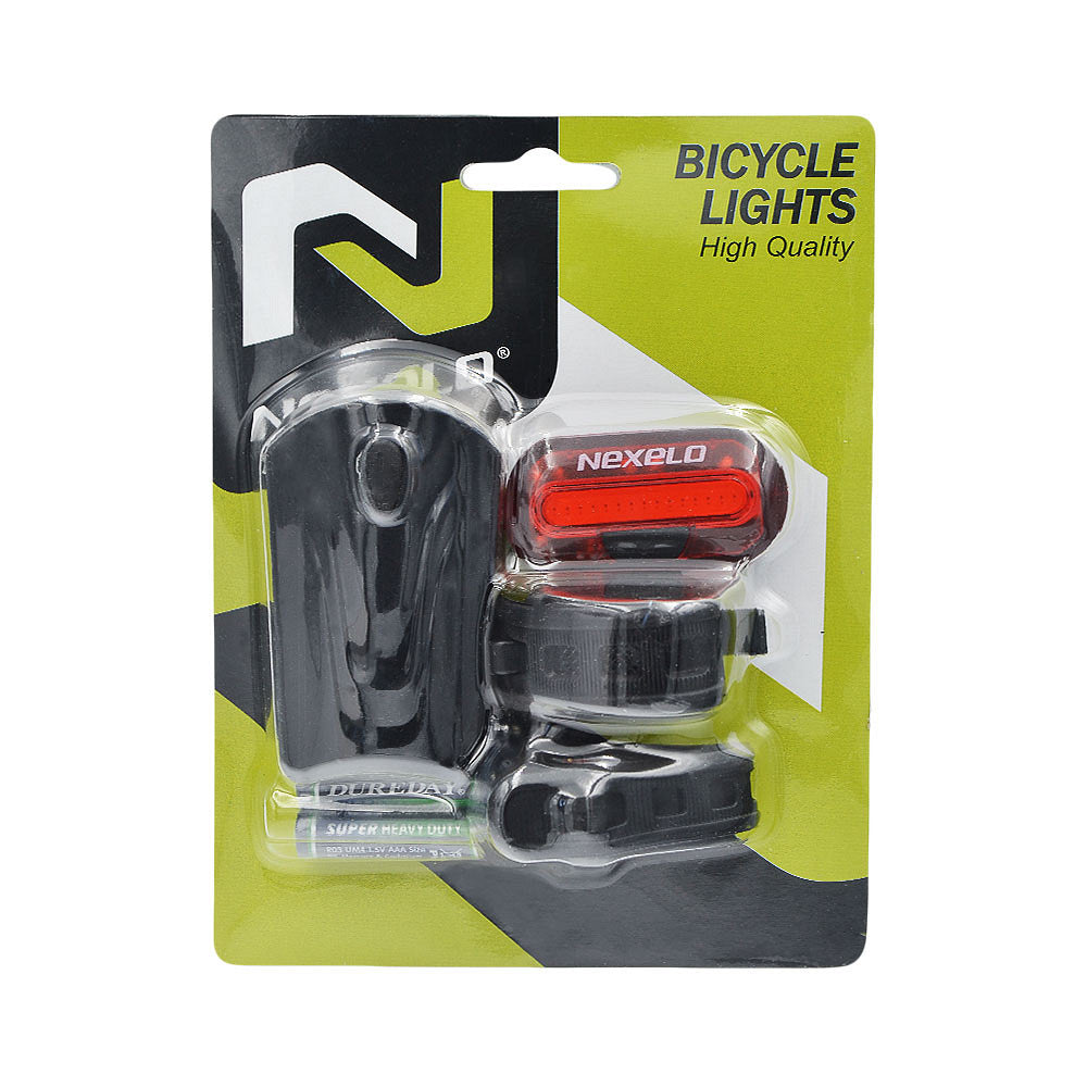 Zestaw lampek Nexelo LED na baterie – przód i tył – opakowanie | Najs Bike