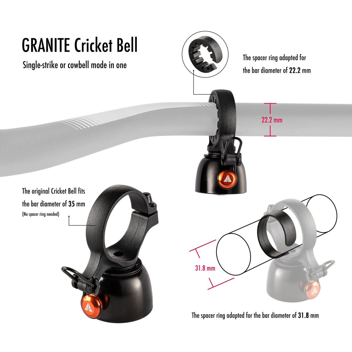 Dzwonek Granite Cricket Bell – budowa | Najs Bike