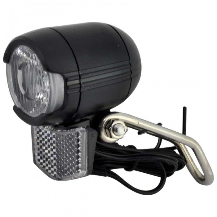 Lampa przednia XC-259A-CS na widelec LED 60 Lumenów z odblaskiem do prądnicy