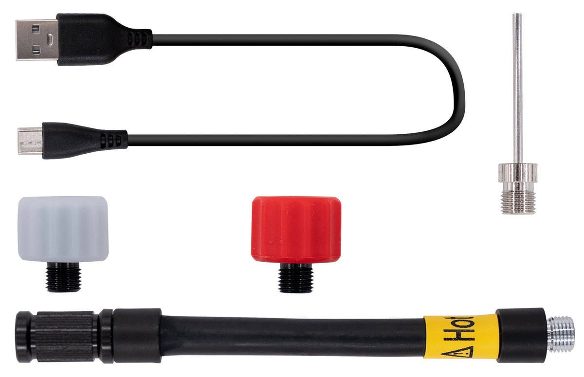 Zestaw Voxom EPu2: kabel USB-C, adaptery do wentyli, igła do piłek, wężyk – zdjęcie 3 | Najs Bike