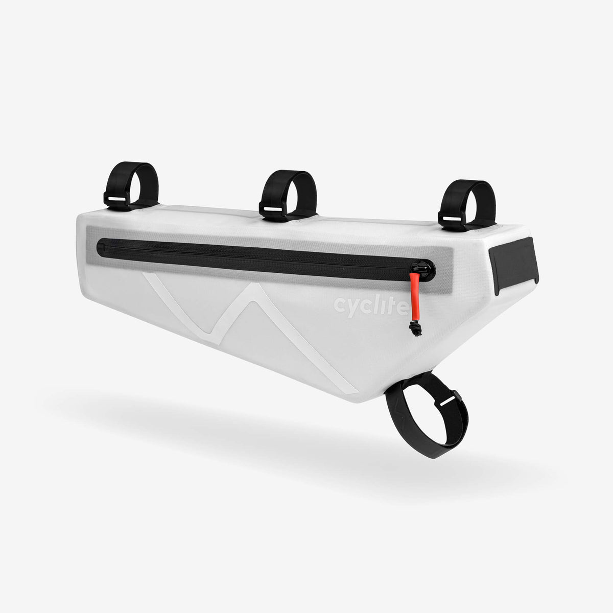 Cyclite Frame Bag 2,8 l, jasnoszara, widok z przodu pod kątem