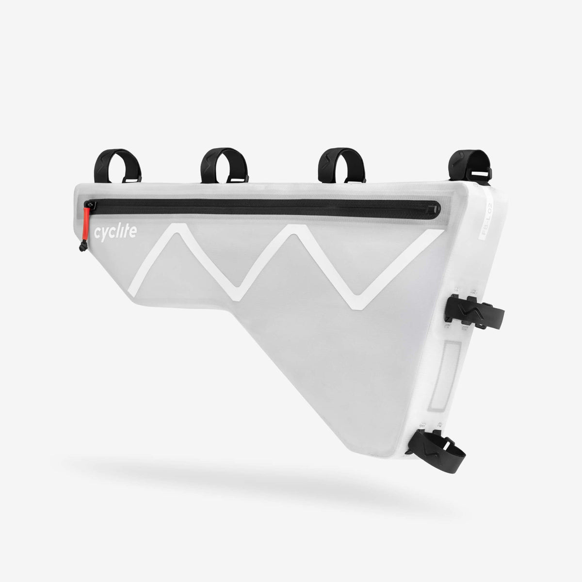 Cyclite Frame Bag Large 3,6 l, jasnoszara, widok z tyłu pod kątem