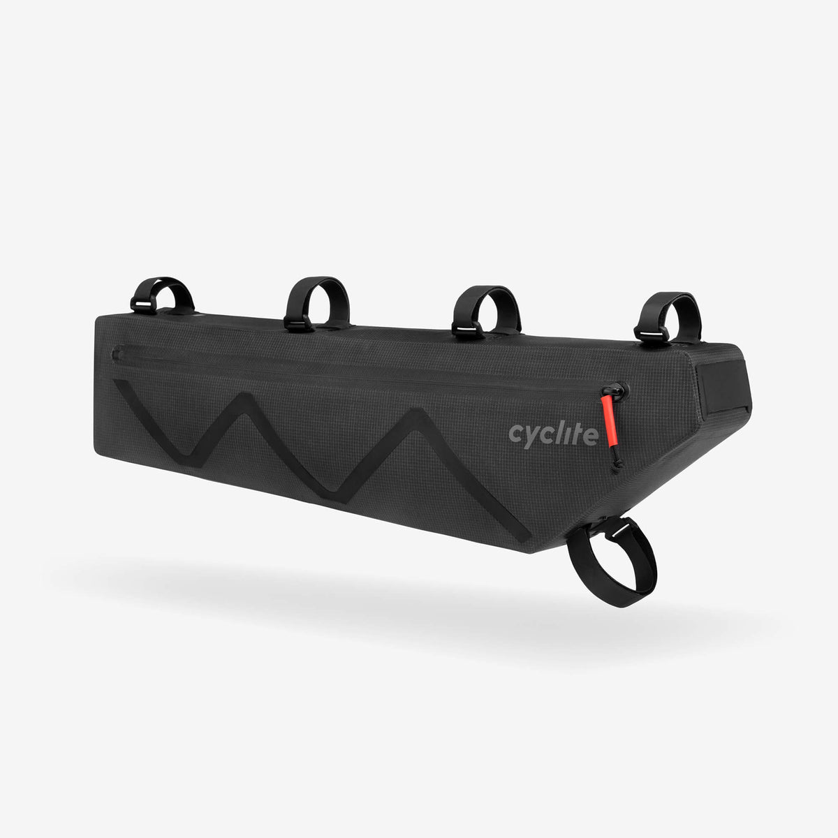 Cyclite Frame Bag XT 3,2 l, czarna, widok z przodu pod kątem