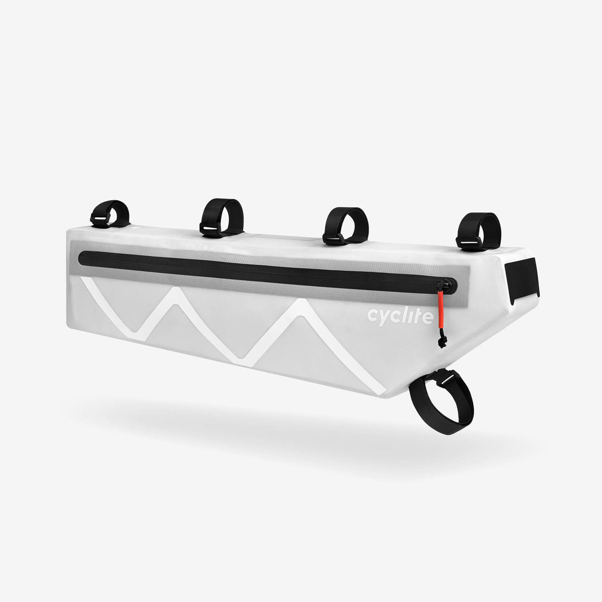 Cyclite Frame Bag XT 3,2 l, jasnoszara, widok z przodu pod kątem