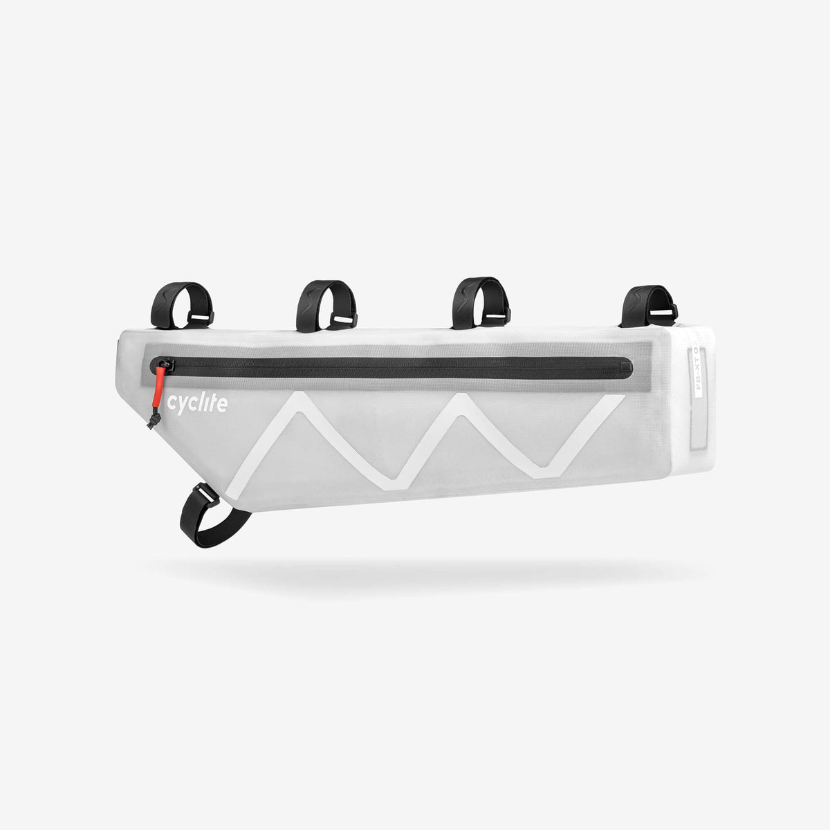 Cyclite Frame Bag XT 3,2 l, jasnoszara, widok z drugiej strony, 4 paski #Kolor_Jasnoszary