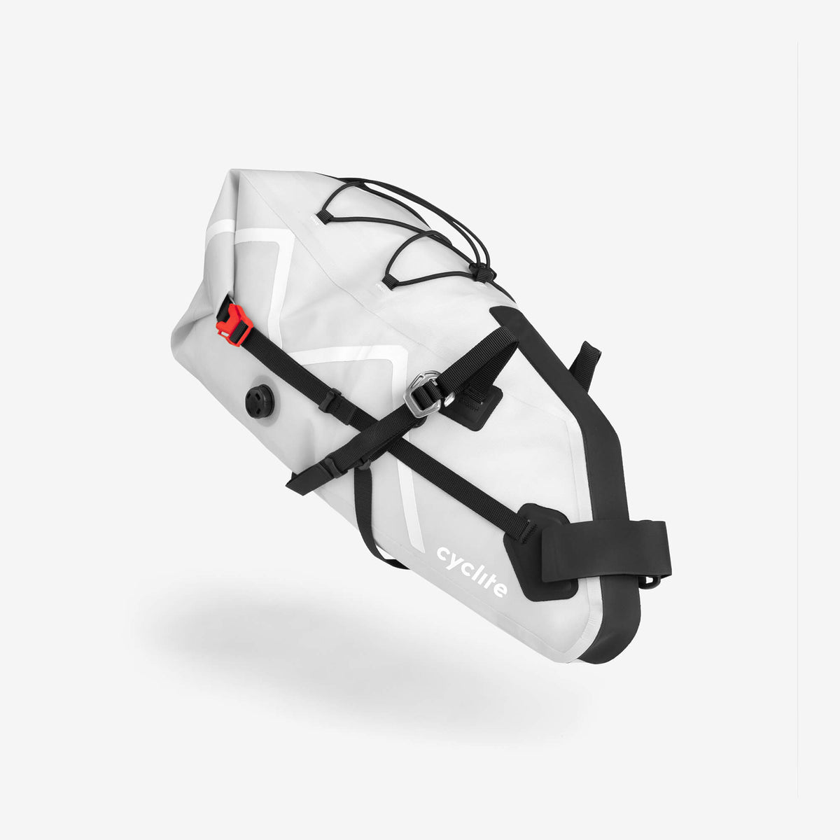Cyclite Saddle Bag 12,9 l, jasnoszara, widok z przodu pod kątem