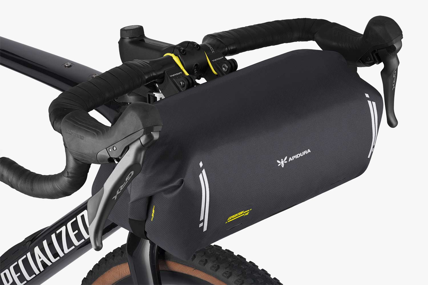 Rolowane zamknięcia z zaworami SoftVent torby Apidura Expedition Handlebar Pack 14L