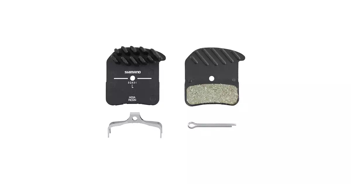 Okładziny hamulcowe Shimano H03A-RF żywiczne z radiatorem do zacisków 4-tłoczkowych - sklep rowerowy Szczecin najsbike