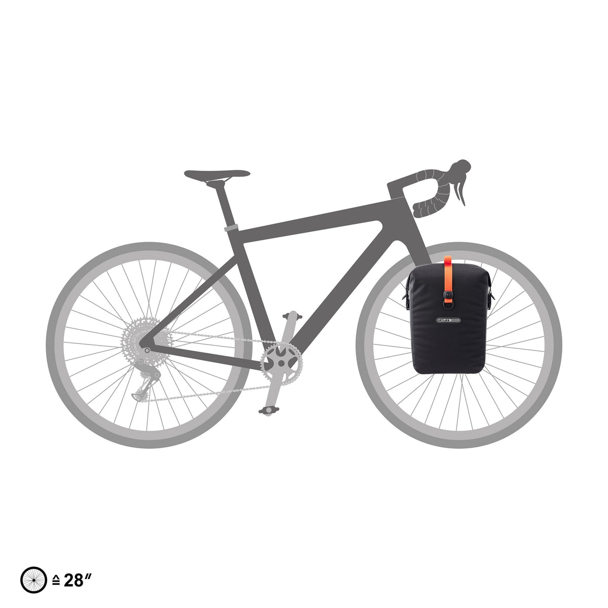Sakwa Ortlieb Gravel-Pack Black Matt – proporcje na rowerze | Najs Bike